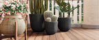 WONDERWALL 'Une Collection' Lightweight MGO Planter Set of 3 with Crackle Texture - Neutral