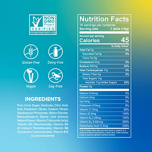 Liquid I.V. Hydration Multiplier - Lemon Lime - Powder Packets | Electrolyte Drink Mix | Easy Open Single - Serving | Non - GMO | 16 Stick