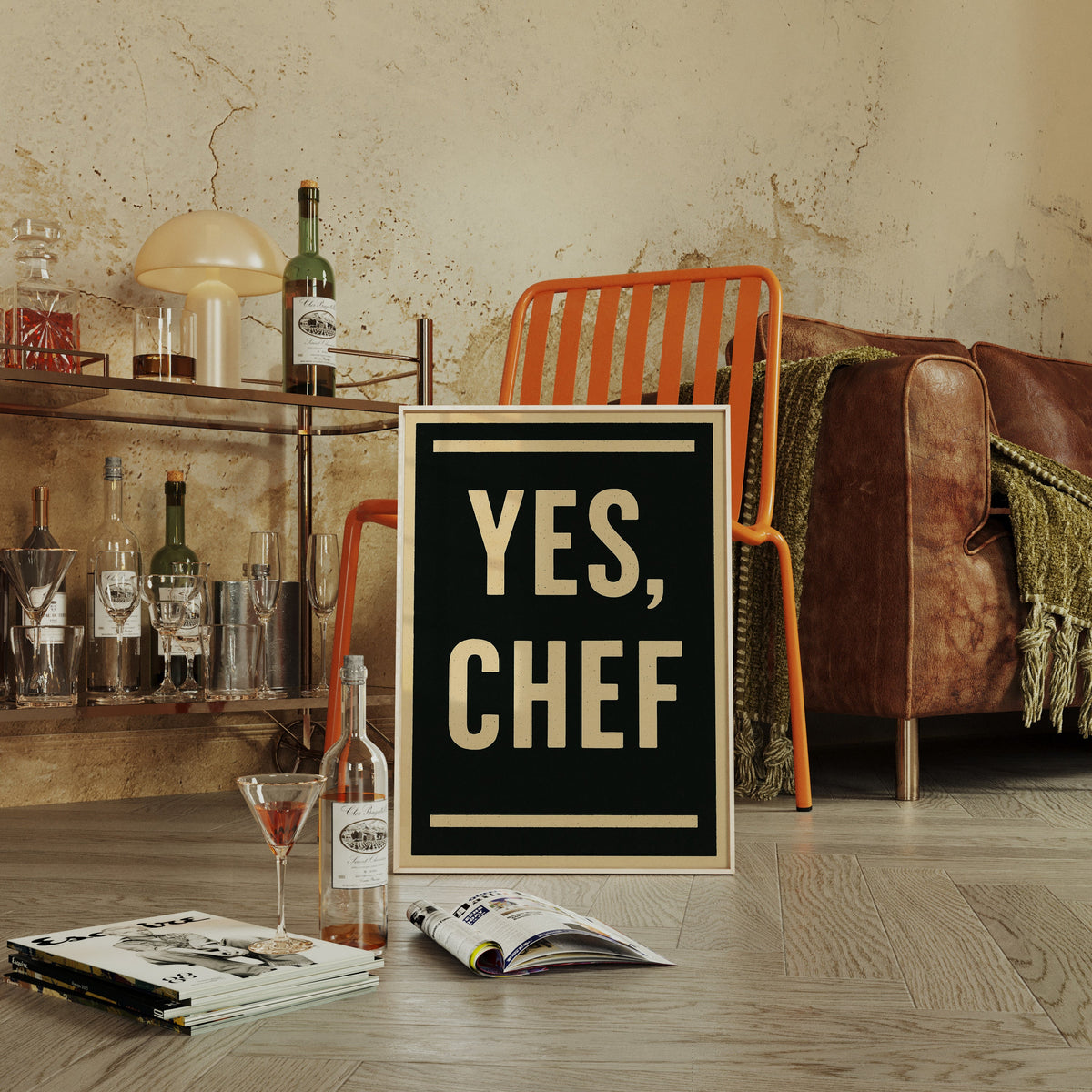 WONDERWALL 'L’Atelier Fun Collection' Yes Chef Kitchen Command Print