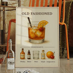 WONDERWALL 'L’Atelier Fun Collection' Old Fashioned Cocktail Recipe Art Print