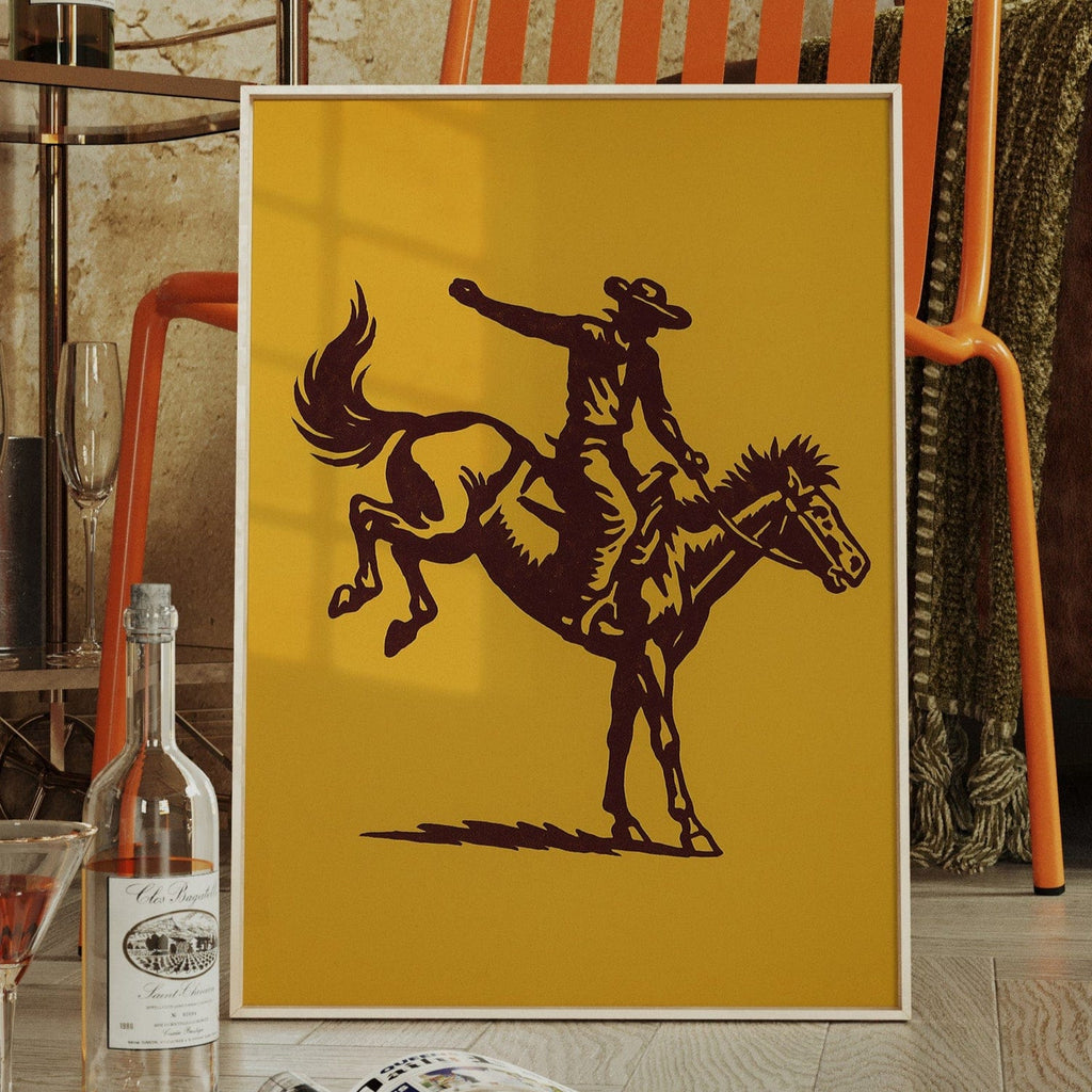 WONDERWALL ‘L’Atelier Fun Collection’ Vintage Rodeo Cowboy Silhouette Print
