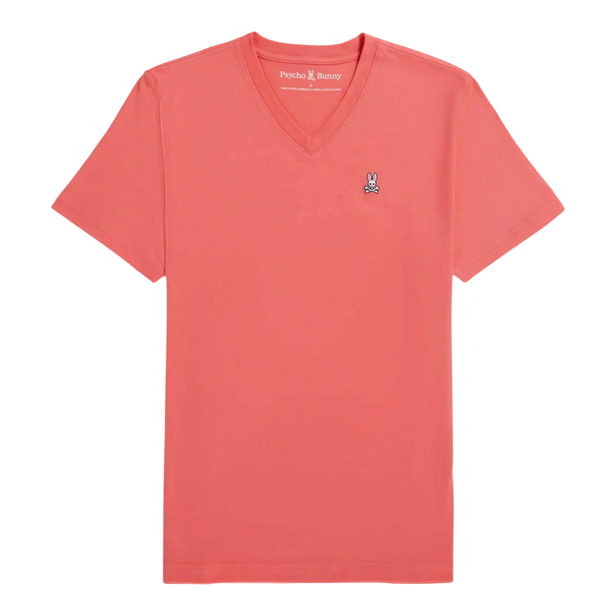 Psycho Bunny Classic V-Neck Men T-Shirt Grapefruit