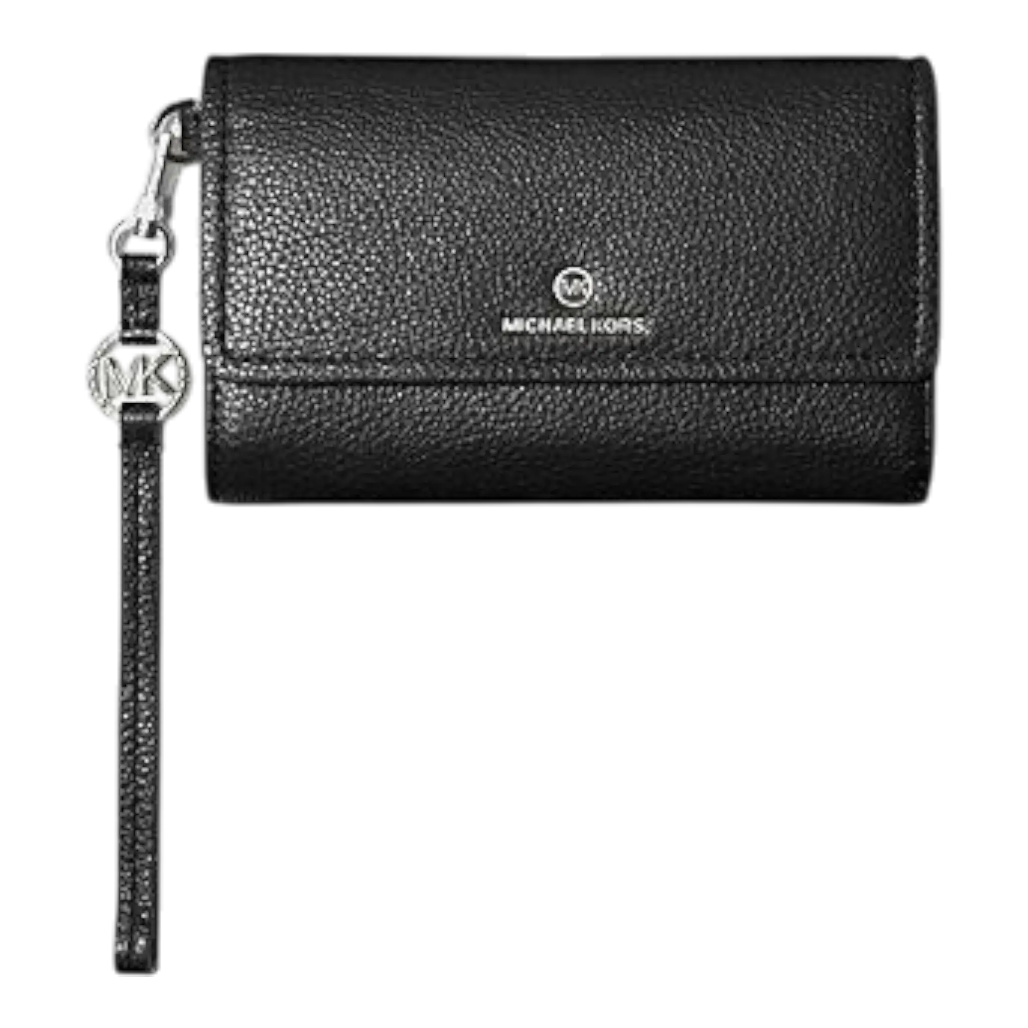Michael Kors Jet Set Charm Women Wallet Black Pebbled Leather