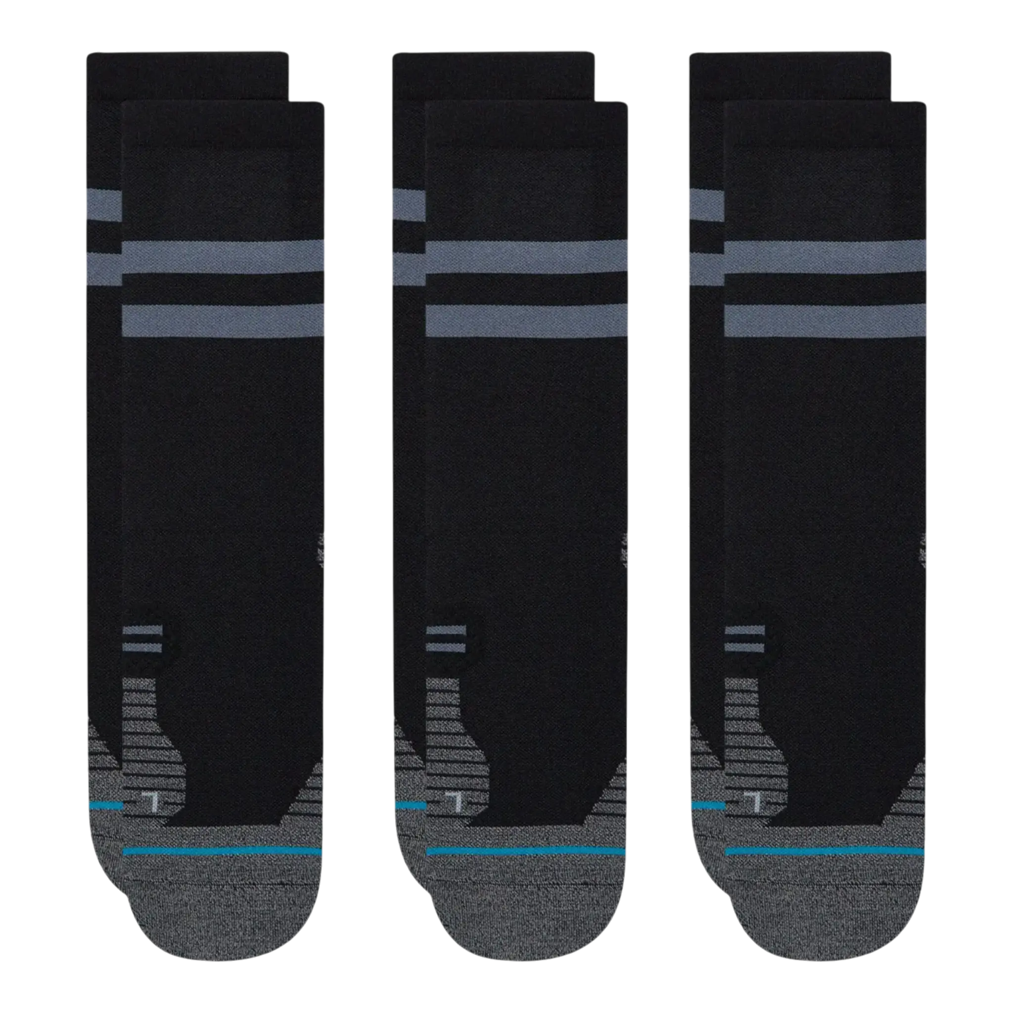 Stance Run Light 3-Pack Men Crew Socks Black