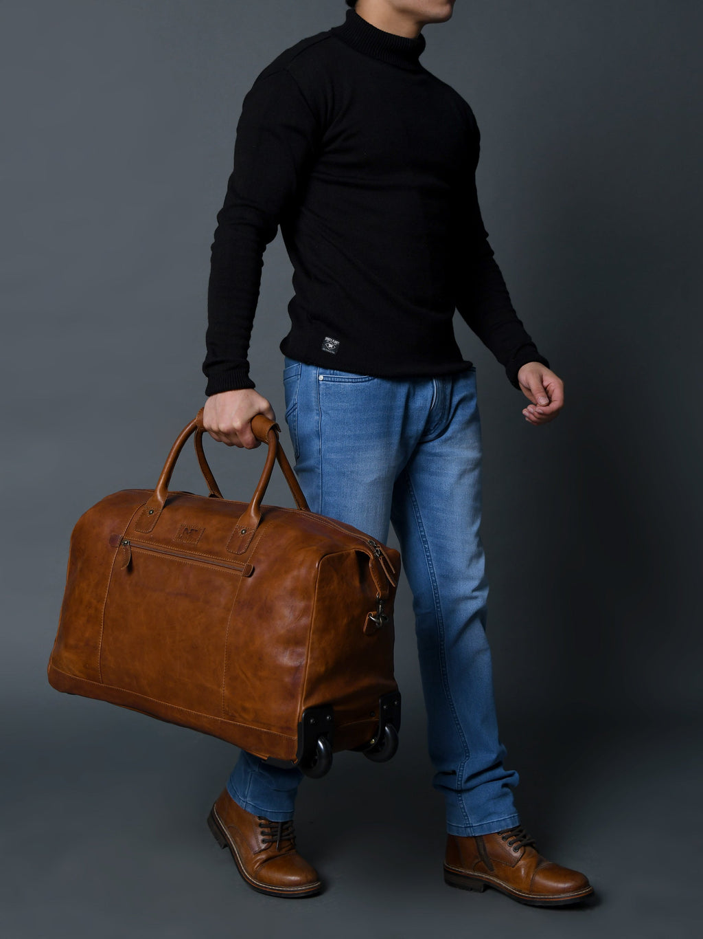Harbor Leather Trolly Carry - On
