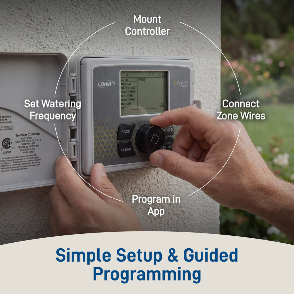 B - hyve Smart 6 - Zone Indoor/Outdoor Sprinkler Controller Wi - Fi & Bluetooth | 57946