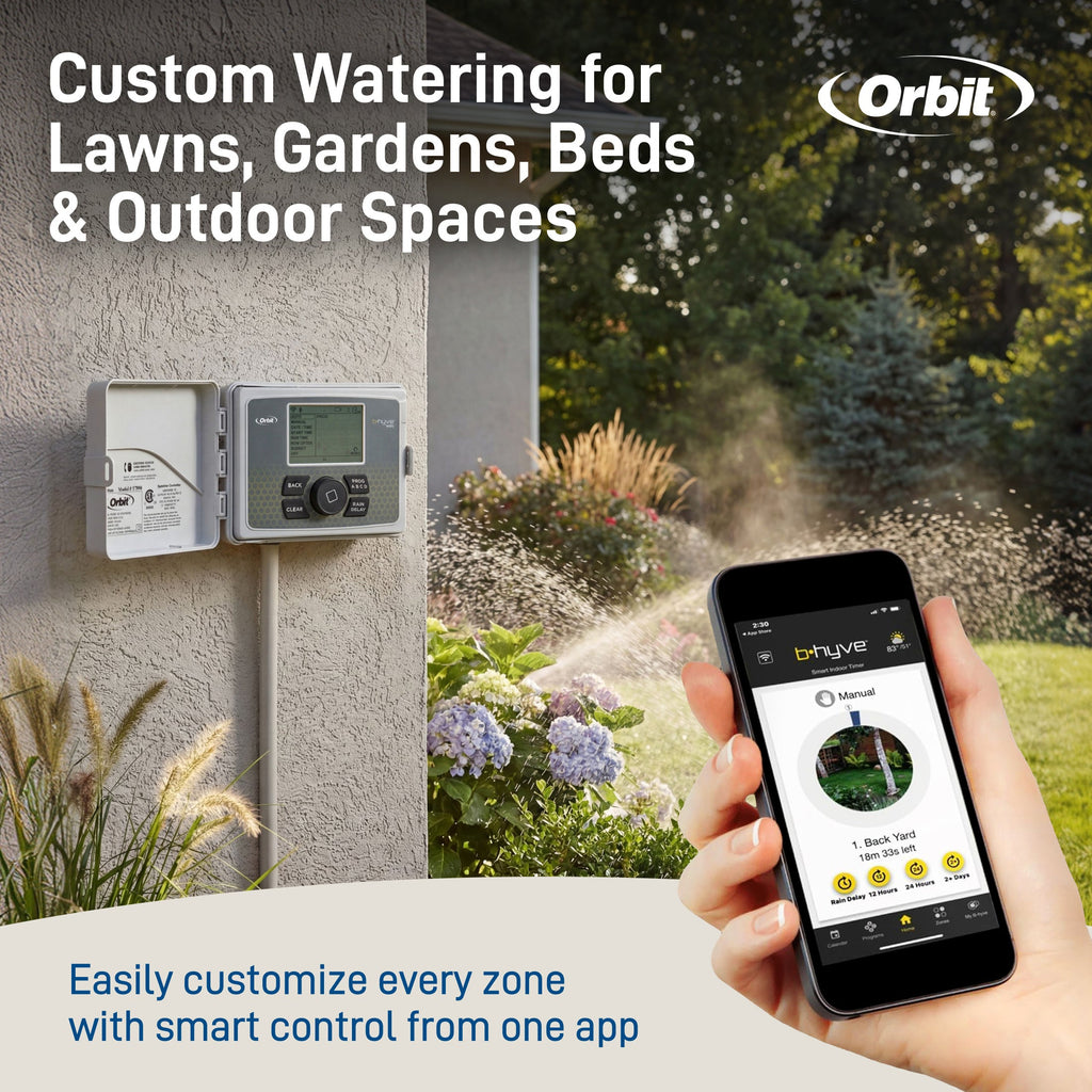 B - hyve Smart 6 - Zone Indoor/Outdoor Sprinkler Controller Wi - Fi & Bluetooth | 57946