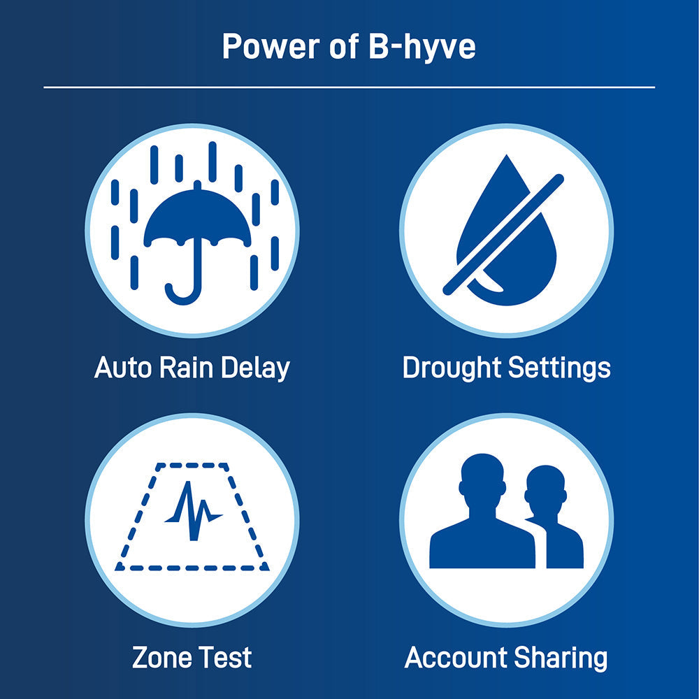 B - hyve XD Bluetooth 1 - Outlet Hose Faucet Timer with B - hyve Flood Sensors | 71103