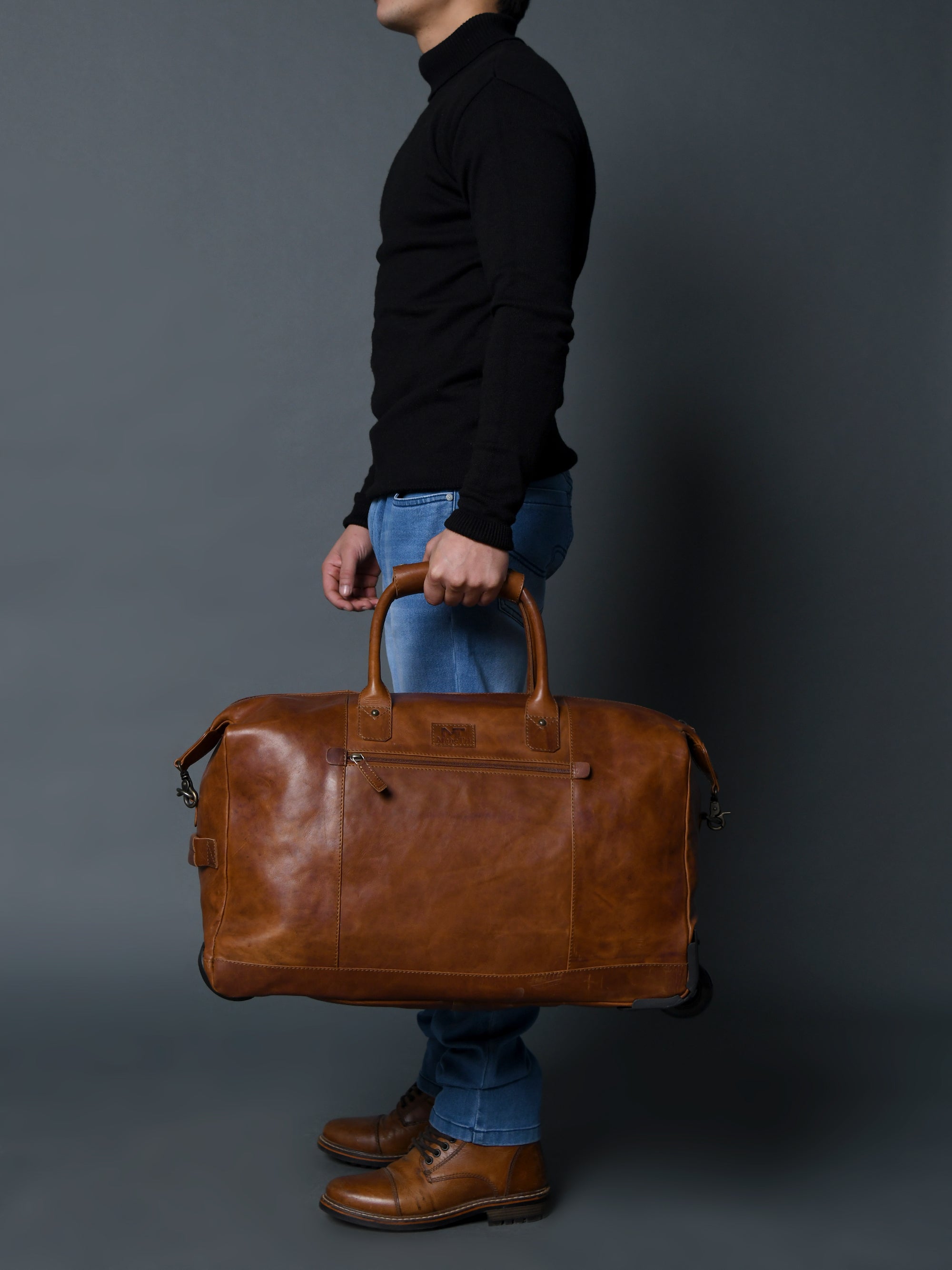 Harbor Leather Trolly Carry - On