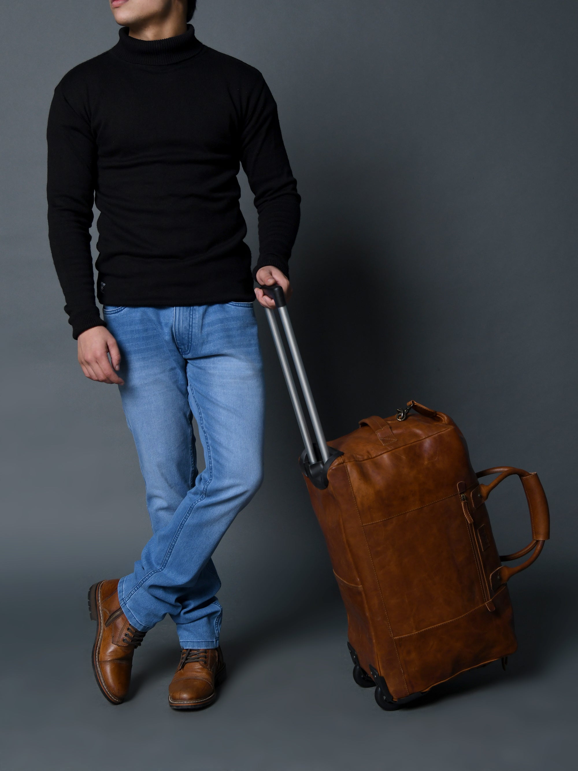 Harbor Leather Trolly Carry - On