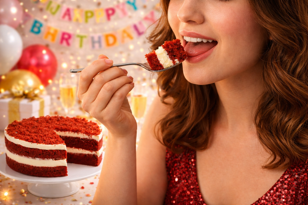 AnAndy and Sugar - Free Red Velvet Cake, 2.4 lb – Belgian Cocoa, Sugar - Free Cream Cheese Frosting, Keto & Diabetic - Friendly Birthday Gift