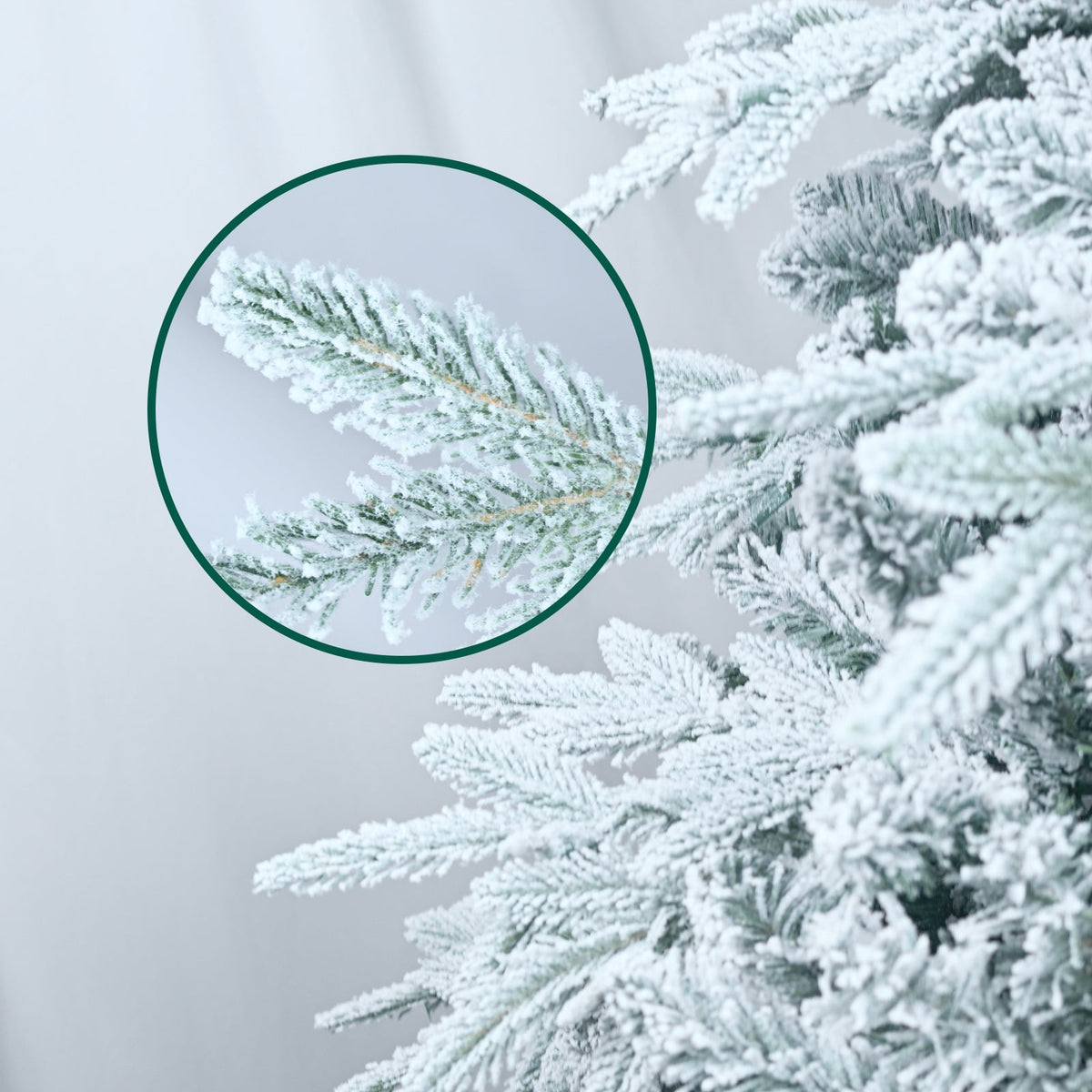 WONDERWALL ‘Noël DuBois’ 6 ft Pre-Lit Flocked Artificial Christmas Tree – Green / White