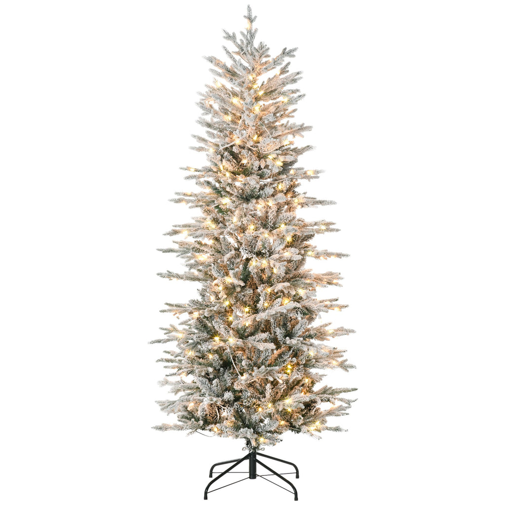 WONDERWALL ‘Noël DuBois’ Snow-Flocked Artificial Christmas Tree with 250 Warm Yellow Lights – Green