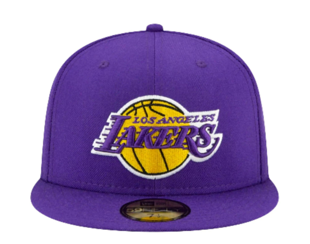 New Era 59Fifty Men Los Angeles Lakers Icy Side Patch Fitted Hat Purple/Baby Blue