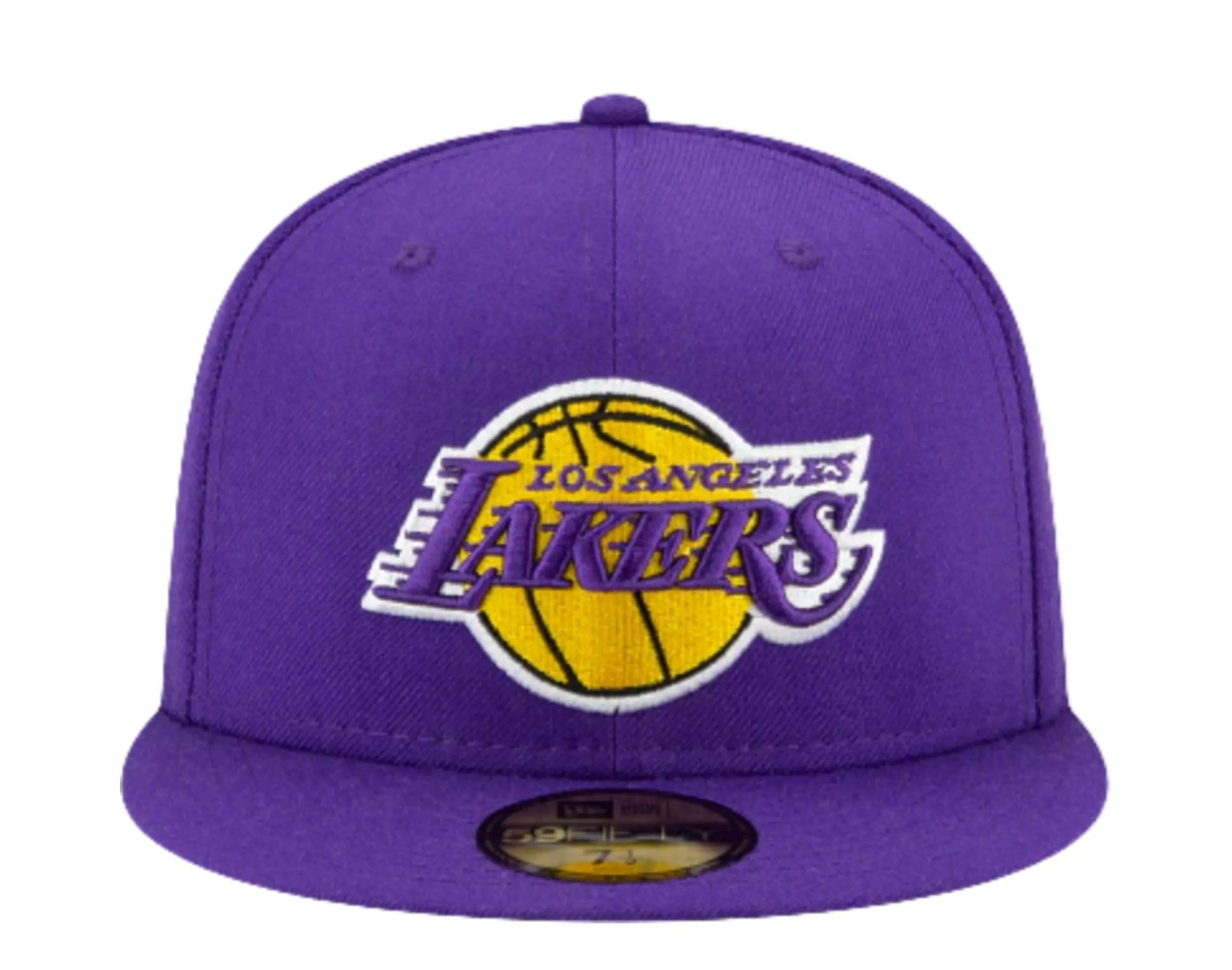 New Era 59Fifty Men Los Angeles Lakers Icy Side Patch Fitted Hat Purple/Baby Blue