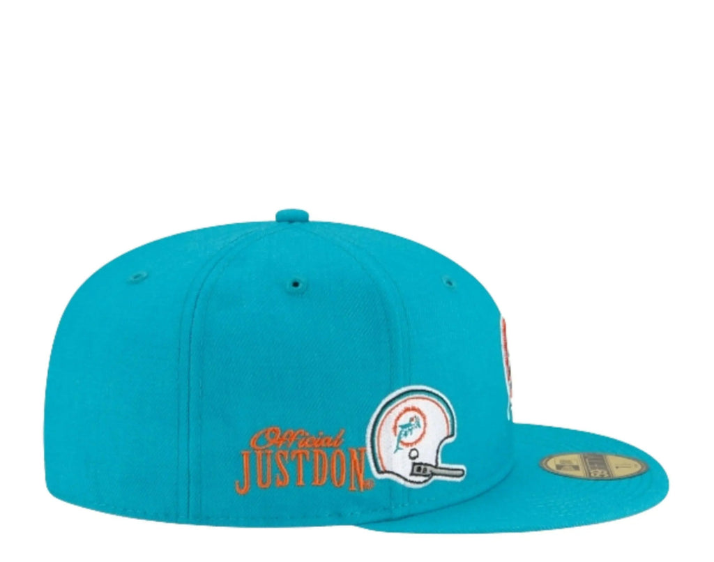New Era x Just Don 59Fifty Men Miami Dolphins Fitted Hat Aqua