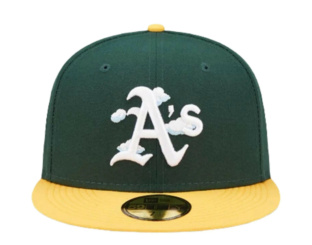 New Era 59Fifty MLB Oakland Athletics Comic Cloud Fitted Hat Green/Yellow