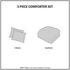 WONDERWALL 'Une Collection' Full/Queen Ultra Plush Down Alternative Comforter Set with Chevron Pattern - Ivory
