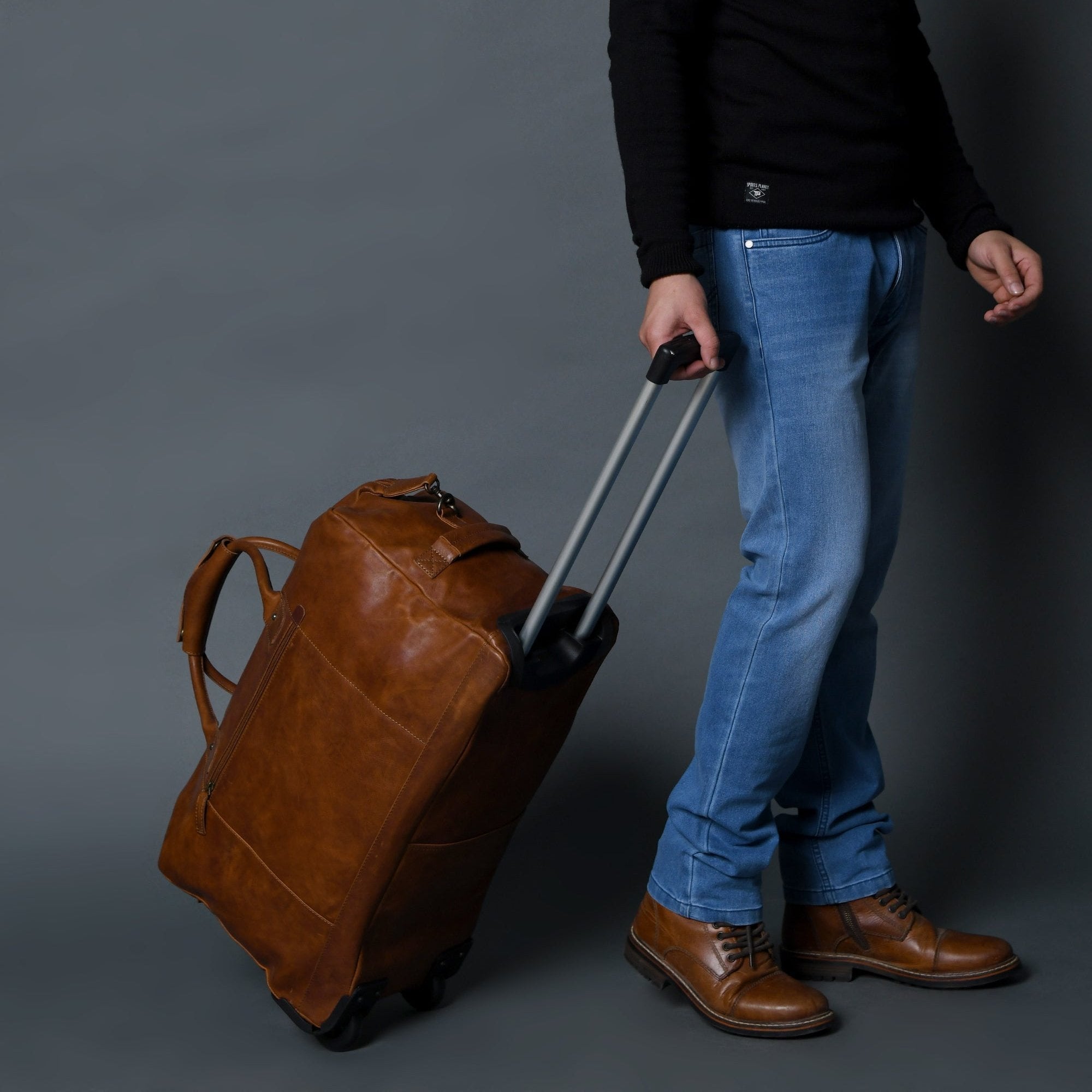 Harbor Leather Trolly Carry - On