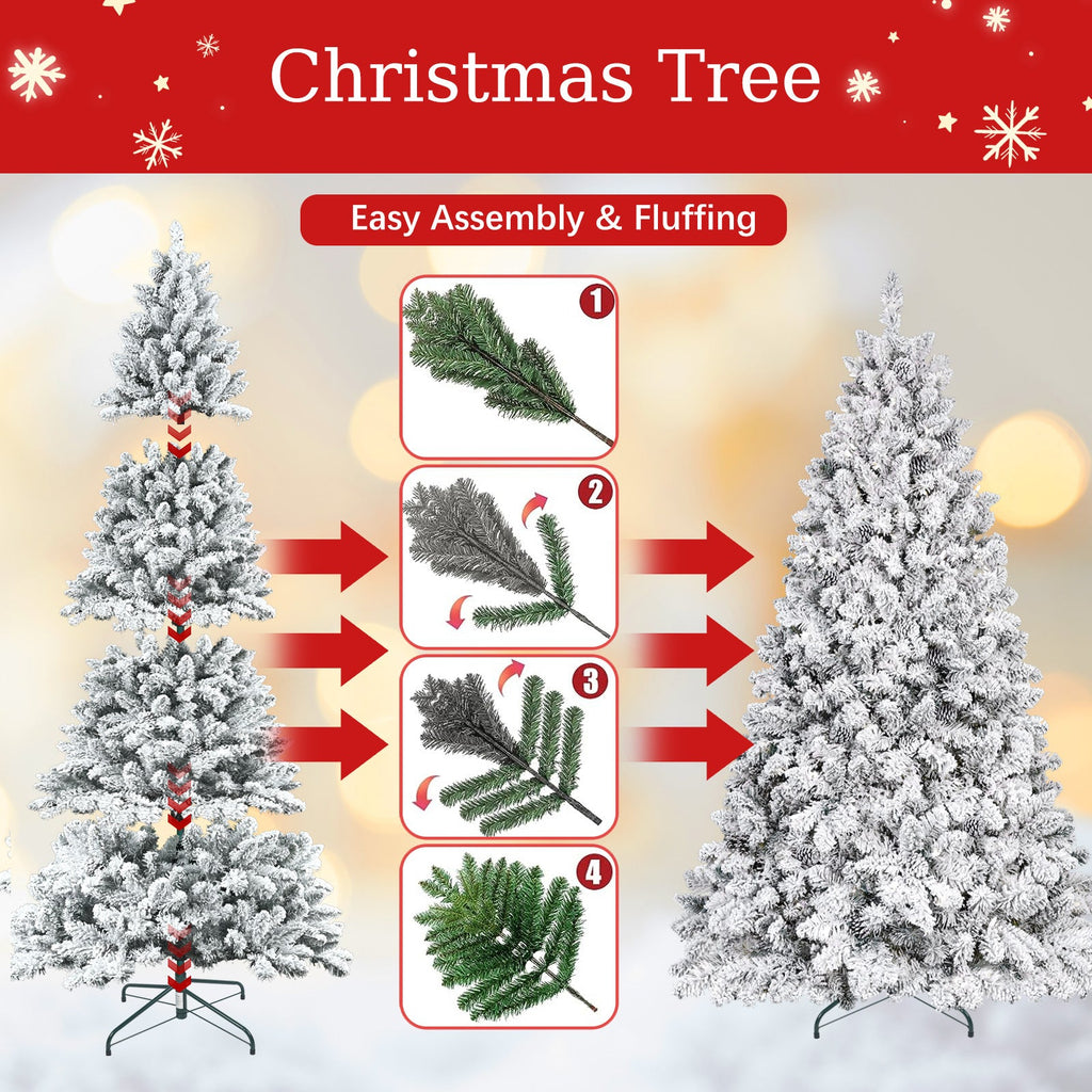WONDERWALL ‘Noël DuBois’ 5 ft Flocked Artificial Christmas Tree – Green / White