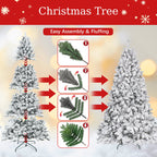 WONDERWALL ‘Noël DuBois’ 6 ft Flocked Artificial Christmas Tree – Green / White