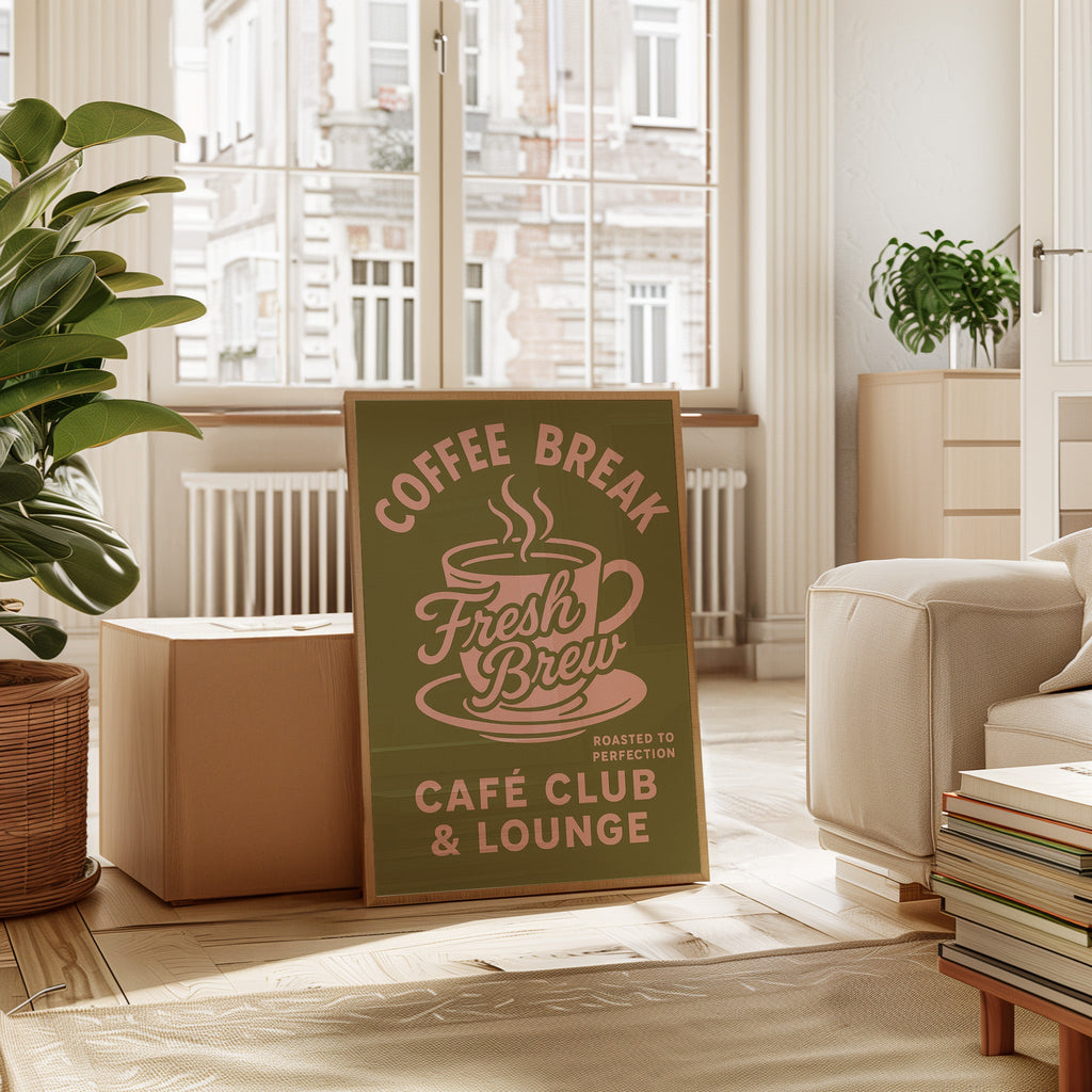 WONDERWALL ‘L’Atelier Fun Collection’ Fresh Brew Retro Coffee Poster