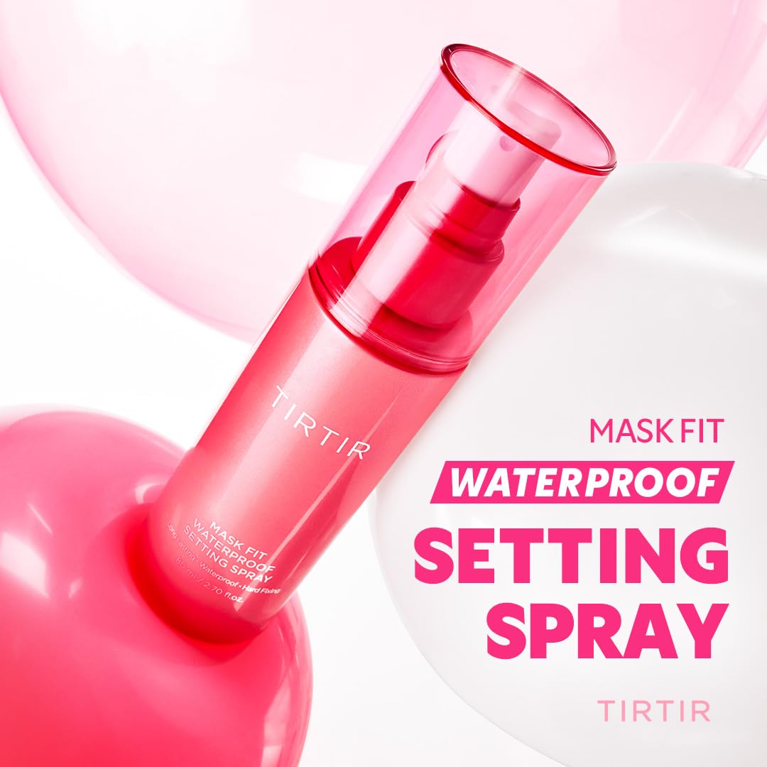 TIRTIR Waterproof Setting Spray – 24 Hour Long Lasting Fix, Sweatproof Water Resistant Makeup Finisher – Ethanol Free, Semi Matte Finish for Oily Skin – Korean Makeup Fixer