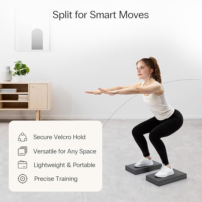 2 - in - 1 Non - Slip Balance Pad - High - Density Foam Cushion, Supportive Exercise Mat & Knee Pad for Core Training, Yoga, Pilates, Physical Therapy, Stability Training, Stretching, and Rehab