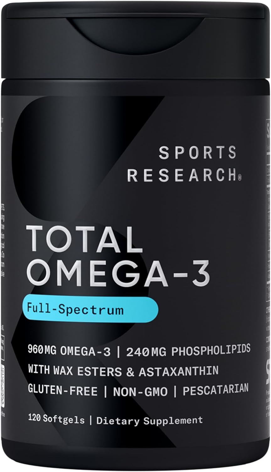 Total Omega - 3 Fish Oil 2200mg - Made from Antarctic Krill w/Astaxanthin, Wild Sockeye Salmon & Alaska Pollock - 960mg of EPA & DHA - 120 Softgels