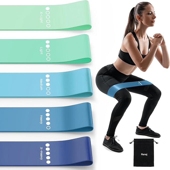 Resistance Bands for Working Out, Elastic Pilates Flexbands for Physical Therapy Yoga, Stretch Exercice Loop Bands for Booty Legs