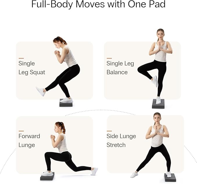 2 - in - 1 Non - Slip Balance Pad - High - Density Foam Cushion, Supportive Exercise Mat & Knee Pad for Core Training, Yoga, Pilates, Physical Therapy, Stability Training, Stretching, and Rehab