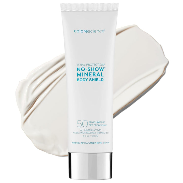 Total Protection® No-Show™ Body Shield SPF 50, Sheer White-Cast-Free Zinc Oxide, Environmental Defense Against Blue Light & Pollution, For All Skin Types, 6 fl. oz