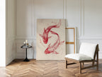 WONDERWALL ‘L’Atelier Fun Collection’ Koi Fish Wall Art – Minimalist Japanese Ink Print, Zen Decor