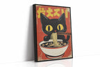 WONDERWALL 'L’Atelier Fun Collection' Retro Ramen Cat Poster – Japanese-Inspired Noodle Lover Wall Art