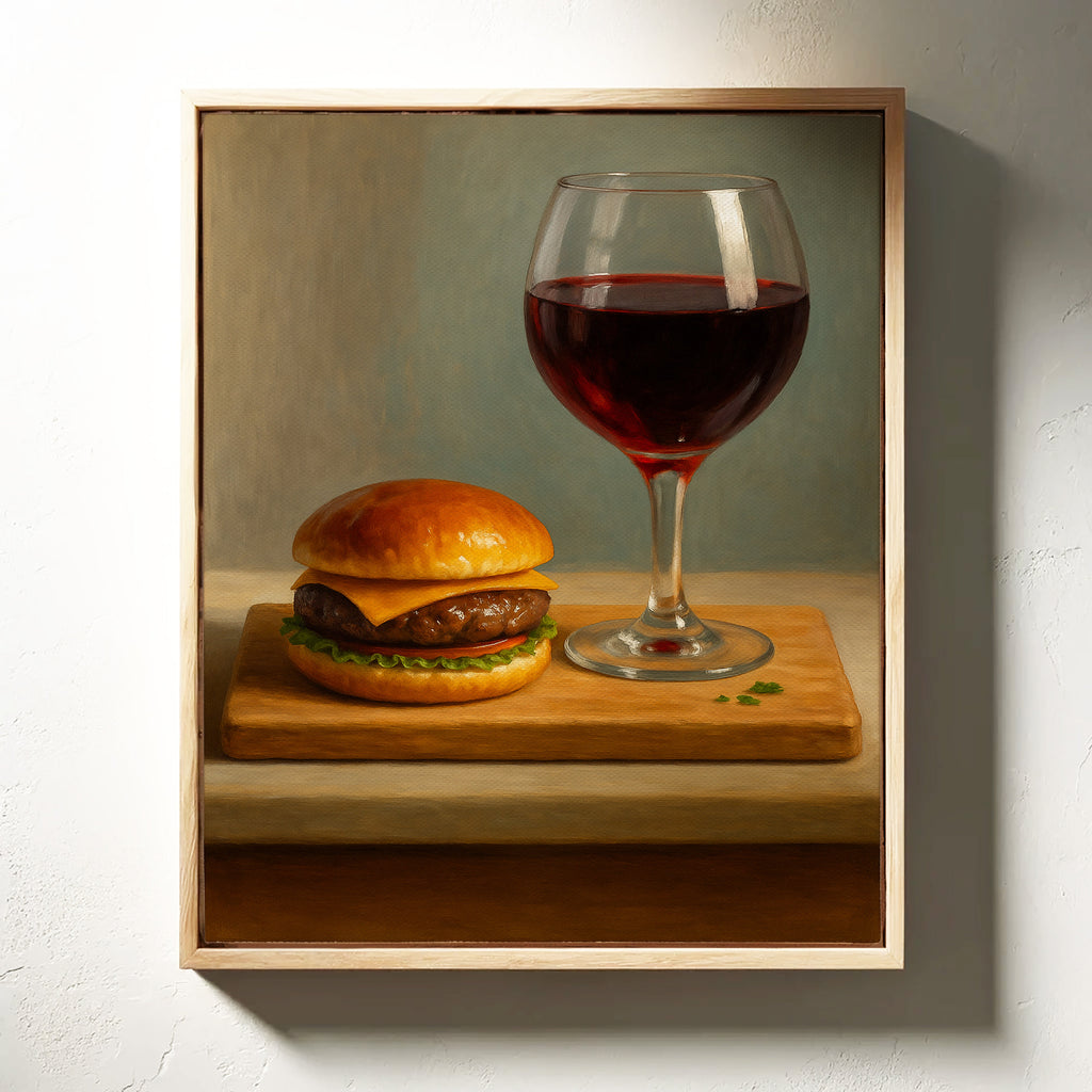 WONDERWALL 'L’Atelier Fun Collection' Burger and Bordeaux Still Life