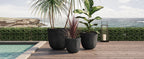 WONDERWALL 'Une Collection' Lightweight MGO Planter Set of 3 with Crackle Texture - Neutral