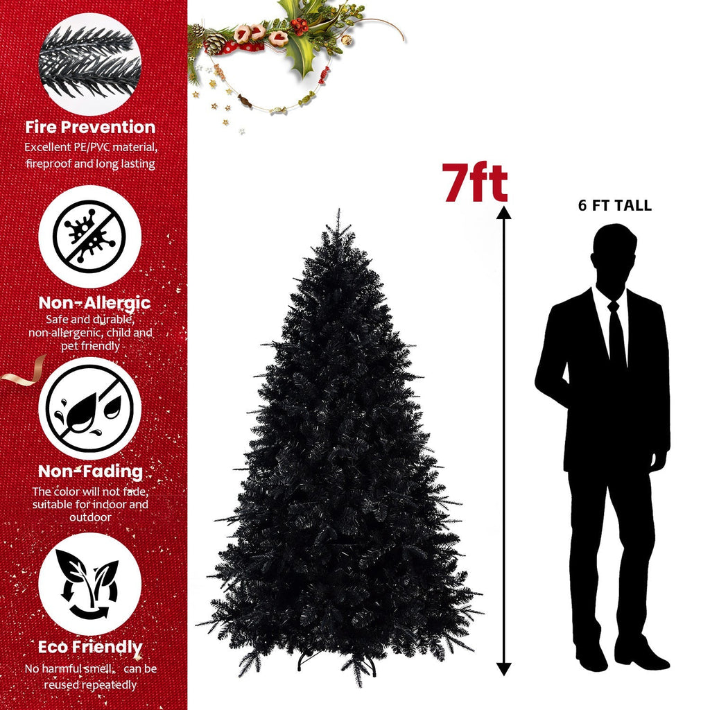 WONDERWALL 'Une Collection' 6-Foot Pre-Lit Black Christmas Tree with 350 LED Lights - Black