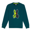 Psycho Bunny Cooper Split Bunny Logo Men Sweatshirt Spruce