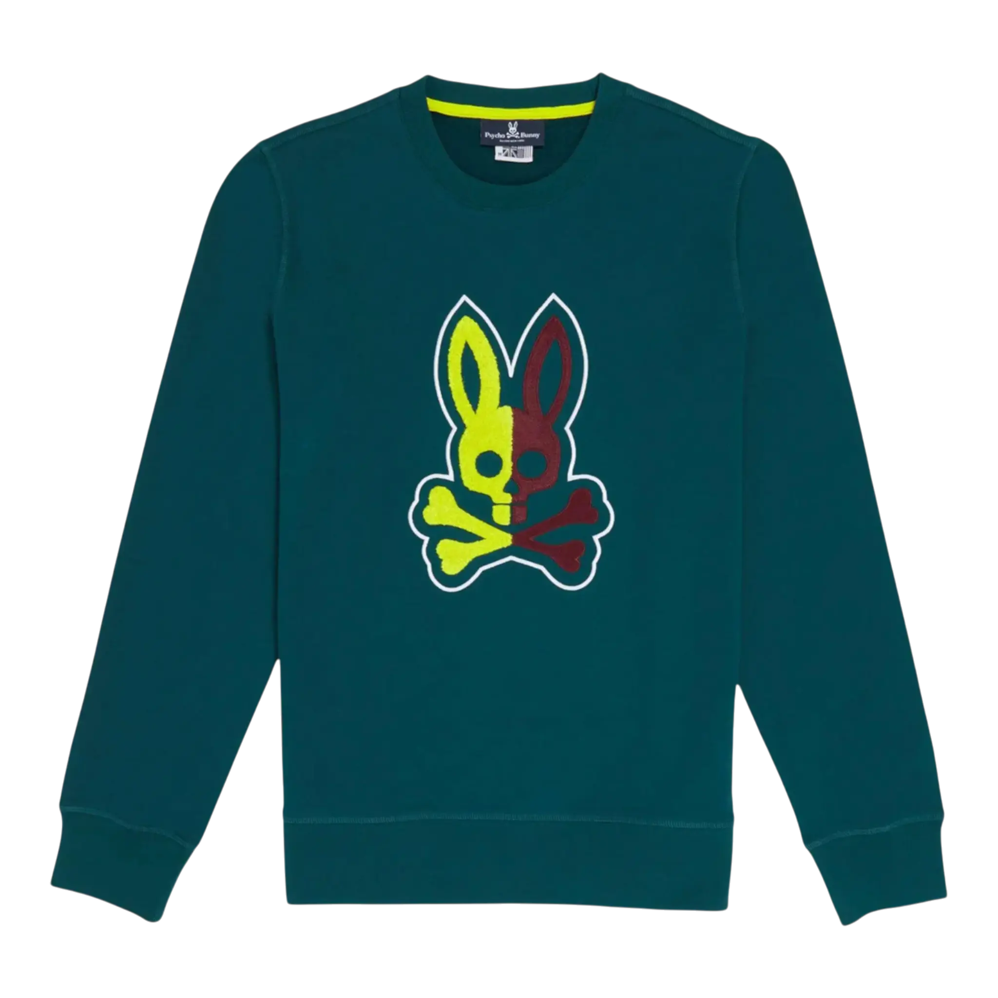 Psycho Bunny Cooper Split Bunny Logo Men Sweatshirt Spruce
