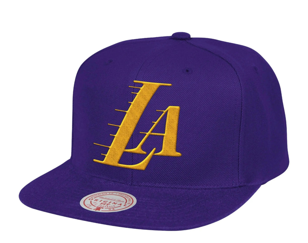 Mitchell & Ness Los Angeles Lakers HWC Logo Remix Men Snapback Hat Purple