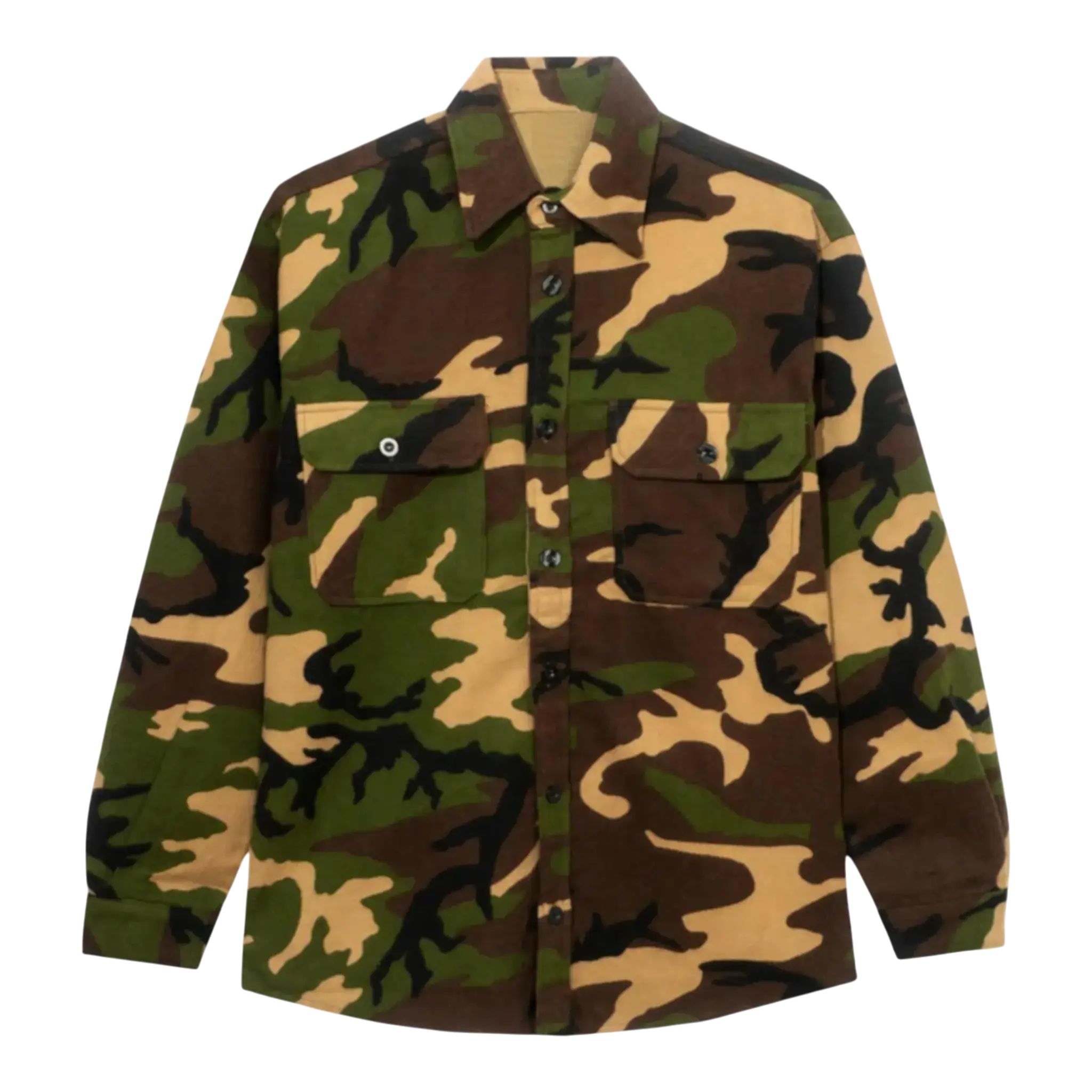 Anti Social Social Club Dialtone Camo Men Flannel Shirt Green Camo