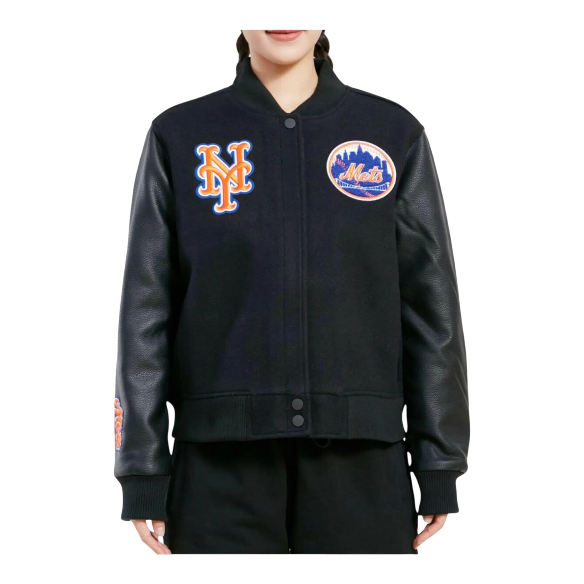 Pro Standard MLB New York Mets Classic Wool Varsity Women Jacket Jet Black