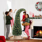 WONDERWALL ‘Noël DuBois’ 6 ft Bent-Top Artificial Christmas Tree with 200 Warm White LEDs – Green