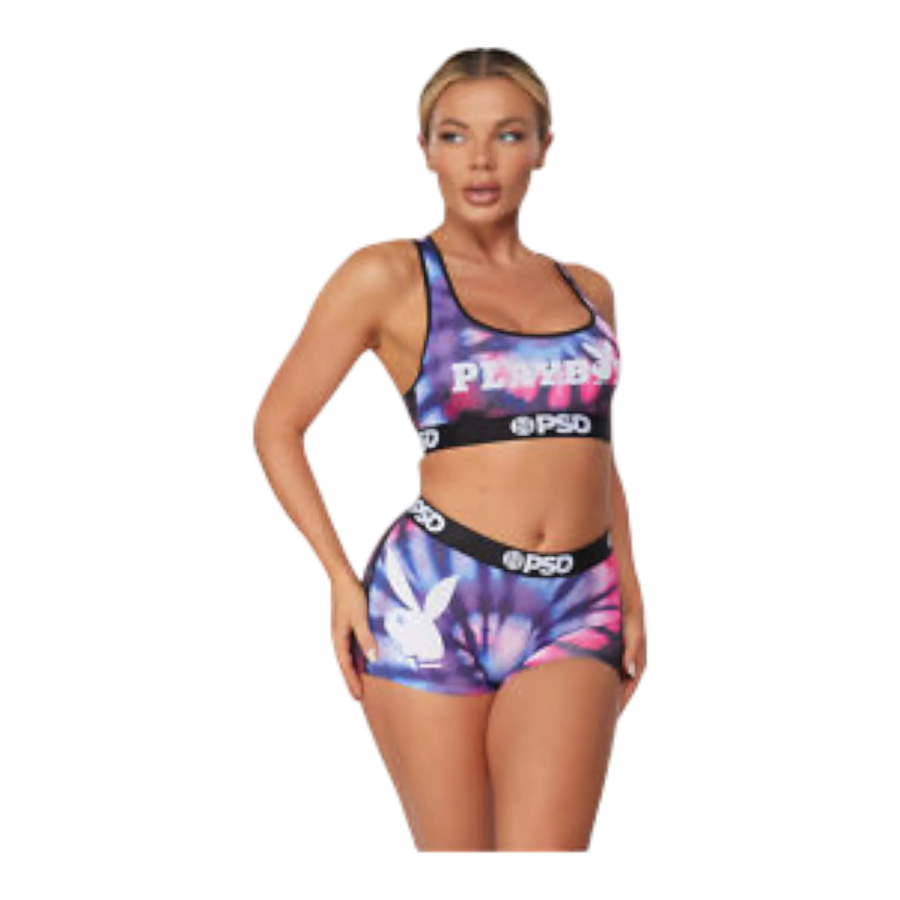 PSD x Playboy Spiral Dye Women Sports Bra Purple Tie-Dye