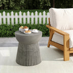 WONDERWALL 'Une Collection' Outdoor Lightweight Concrete Side Table with Hourglass Design