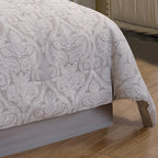 WONDERWALL 'Une Collection' Grey Damask Jacquard 9 Piece Comforter Set with Soft Fill - Grey