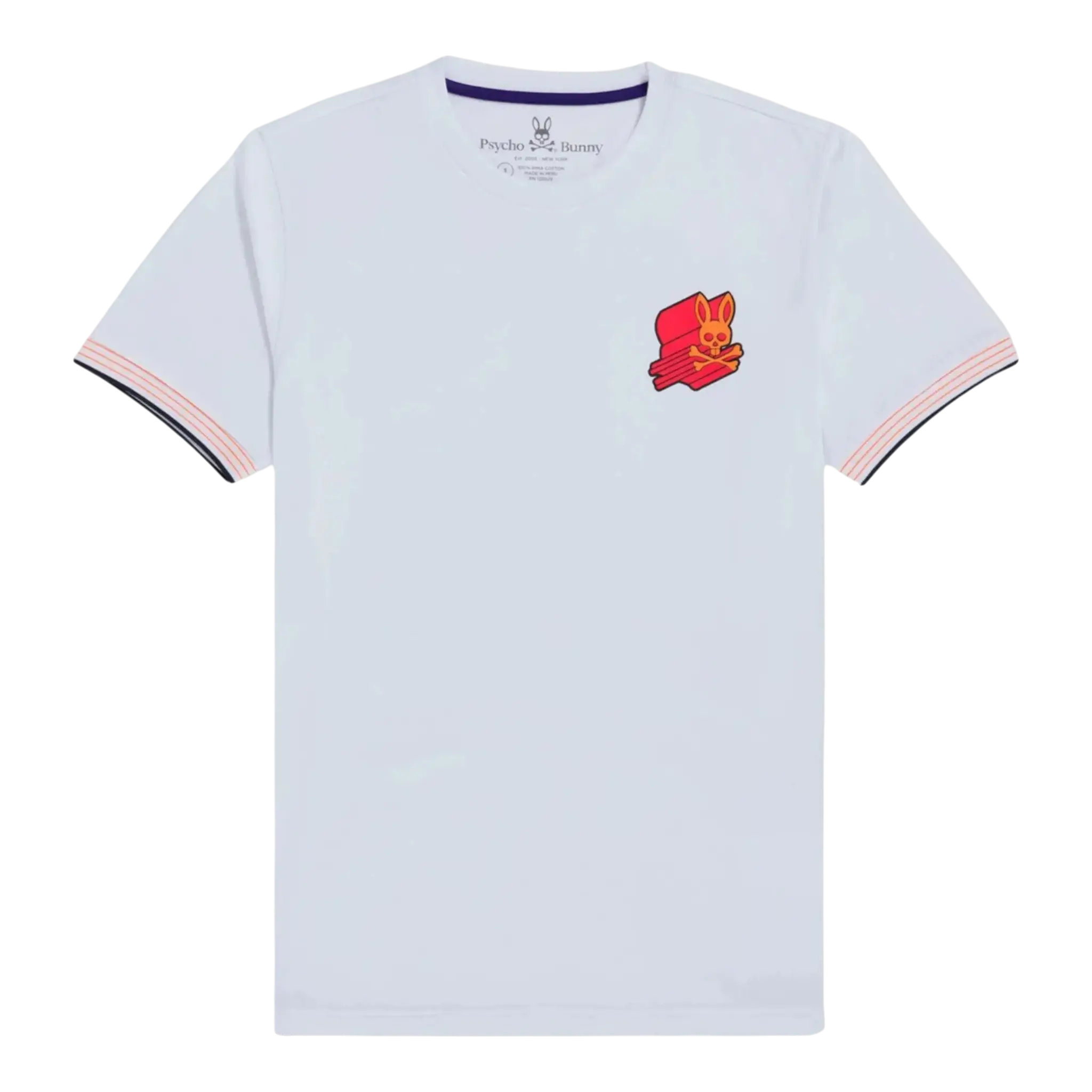 Psycho Bunny Asher Chest Logo Men T‑Shirt White