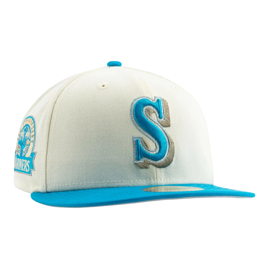 New Era Seattle Mariners 30th Anniversary Elements Pack Men Fitted Hat Off White/Freshwater Blue