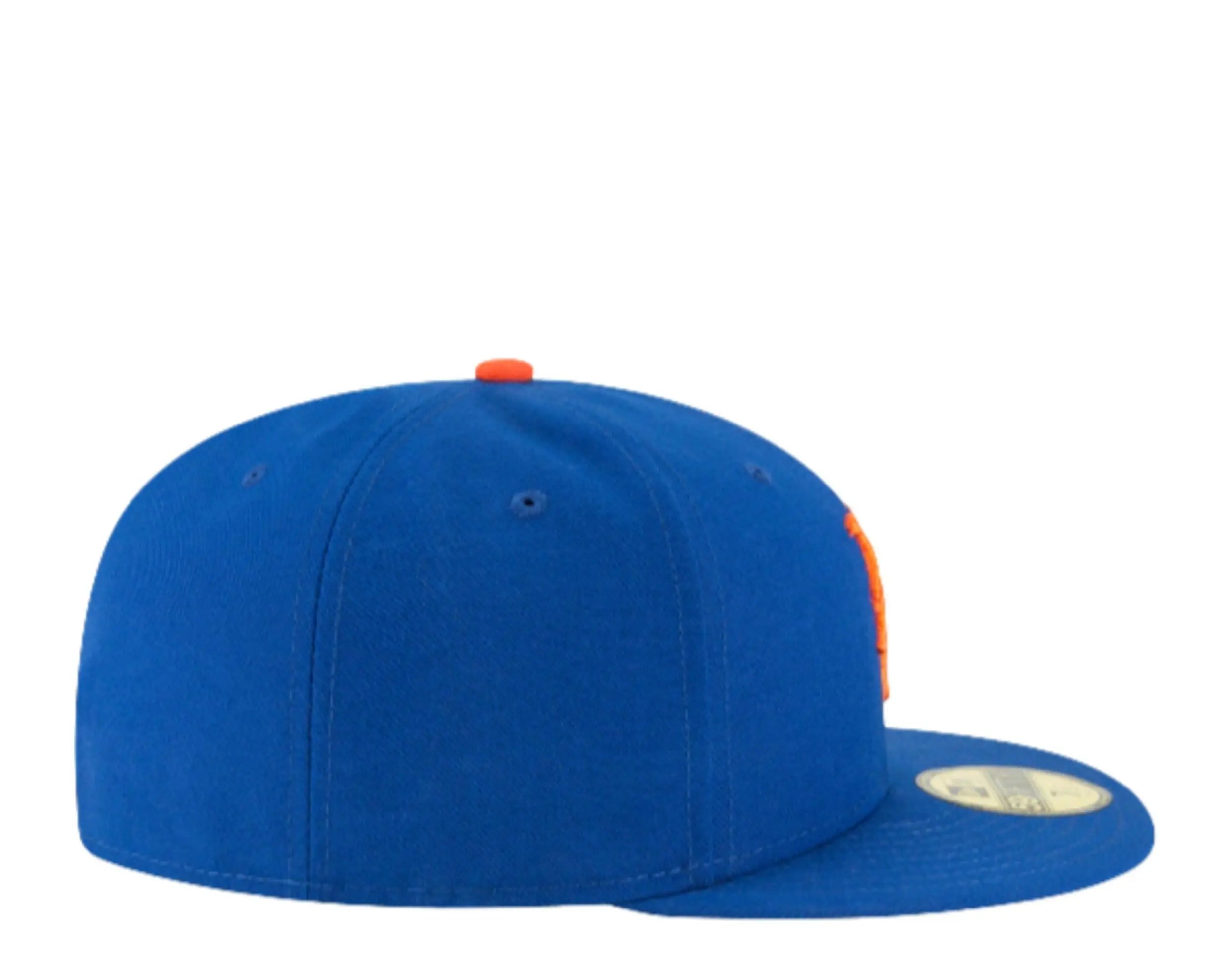 New Era 59Fifty Men New York Mets Authentic Collection Fitted Hat Royal/Orange