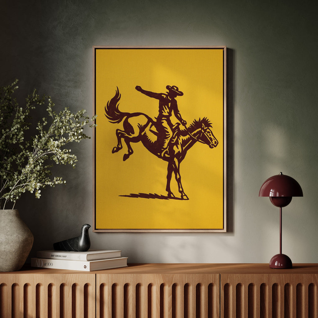 WONDERWALL ‘L’Atelier Fun Collection’ Vintage Rodeo Cowboy Silhouette Print